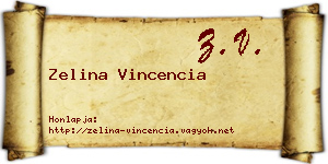 Zelina Vincencia névjegykártya
